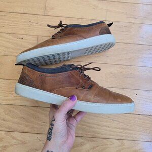 BullBoxer | Pompey brown leather collegiate low-top sneakers | MENS 9